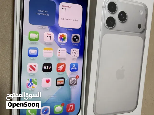 iPhone 17 pro max silverآيفون 17 برو ماكس وارد أمريكي جديد غير مشفّر 256 جيجابايت