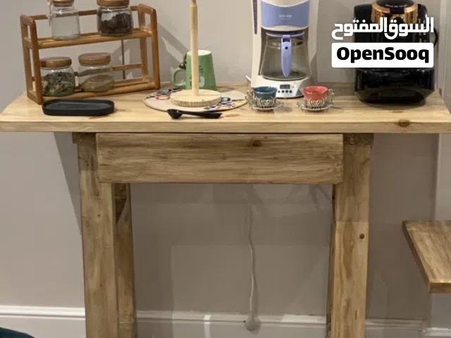 طاولة قهوة خشب طبيعي