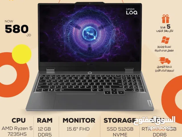 Laptop Lenovo LOQ amd ryzen 5