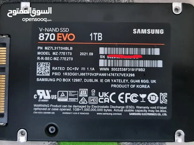 للبيع SSD 1TB SAMSUNG 870 EVO SSD