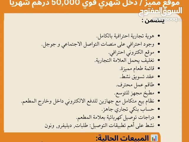 مطعم جاهز للبيع