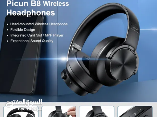 Picun B8 Wireless Headphones – Foldable, Card Slot, 50mm Bass