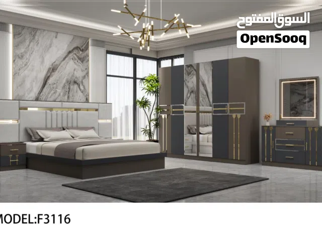 BEDROOM SET WITH MATTRES 7 PCS WITH FITTING/غرف نوم مع دوشج مع ترکیب مجاني سباء قطع