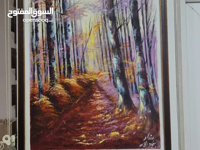 لوحة زيتية _ منظر طبيعي _ عمل يد