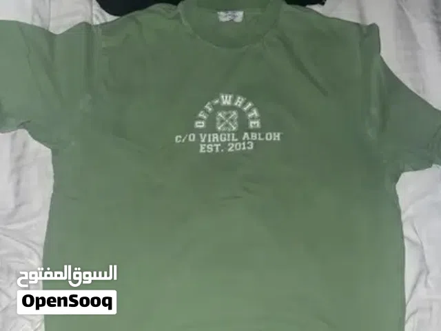 Off-White green logo print tee