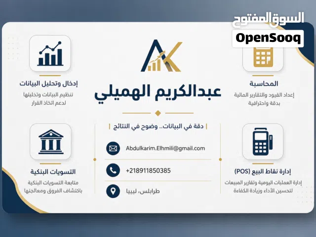 خبير Excel ومنظومات مالية خدمات إدارة الحسابات والبيانات عن بُعد