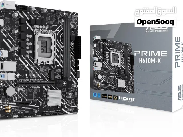ASUS PRIME H610M-K Intel H610 LGA1700 DDR5 5600 HDMI VGA M2 USB3.2 matX RAM support up to 96GB, حماي