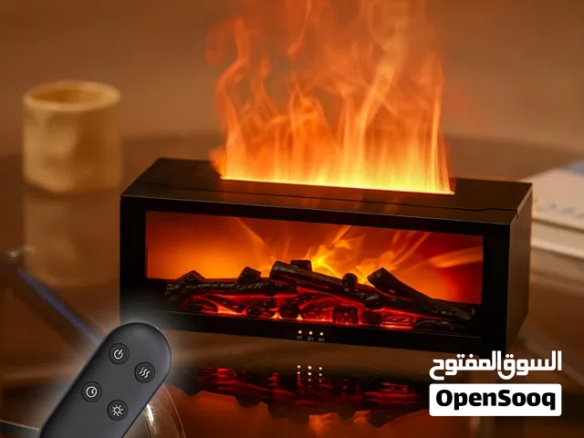 جهاز مرطب ومعطر جو على شكل  مدفأة كهربائية صغيرة بشكل ديكور أنيق، يعطي مظهر لهب واقعي بإضاءة LED، مز