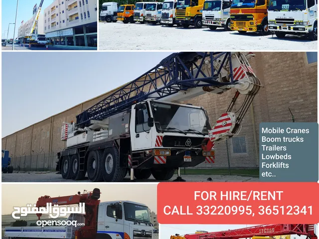 CRANES , TRAILERS , BOOM TRUCKS , MANLIFT available