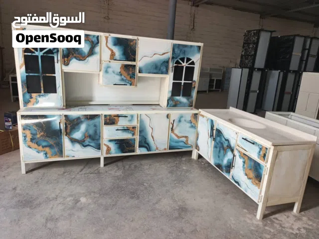 كاونتر مترين ونص مع ملحق مترين ونص ً مع سنك مرمر متر ونص