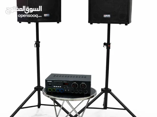 نظام صوت عالي جودة جوز سماعات 15 انش مع استاذثقيل وجهاز مع 20 متر اسلاك دبل مايكروفون لاسلكي نظام شح