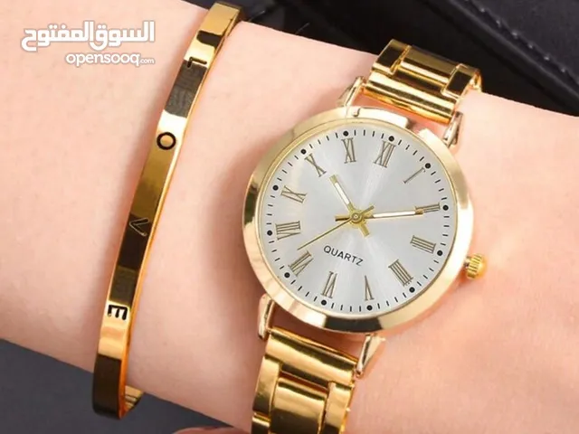 ساعه من كوارتز وحديذه زرقون لون ثابت