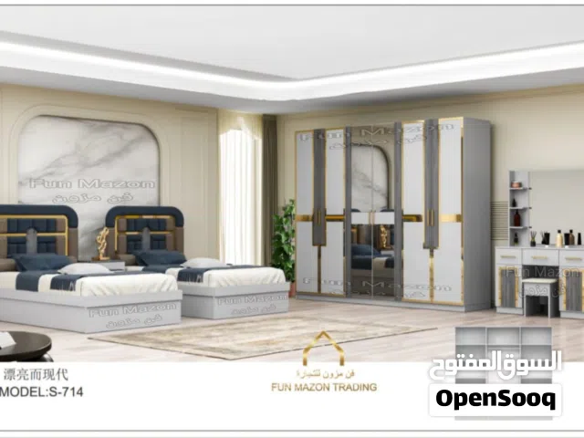 طقم غرفة نوم بسريرين مقاس السرير: 120×20 سم  2 bed bedroom set  bed size 120x200