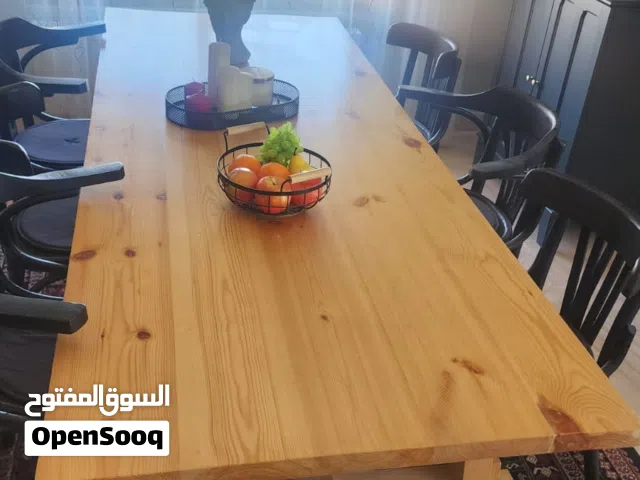 طاولة سفرا خشب سوليد مع خزانة جانبية