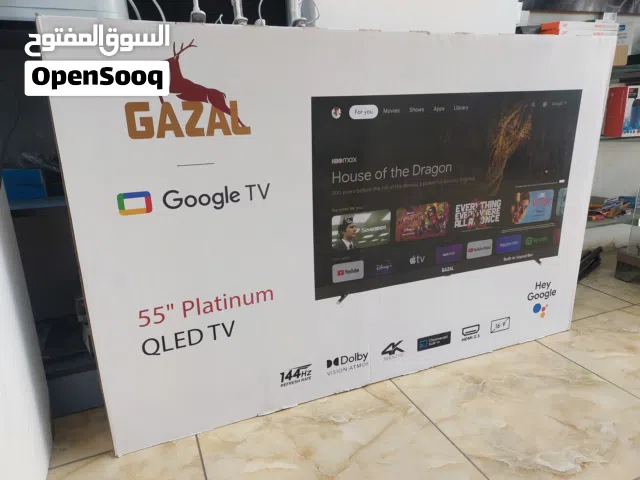 Google TV 4K 144Hz 55 inch Smart  QLED شاشة سمارت فخمة جدا