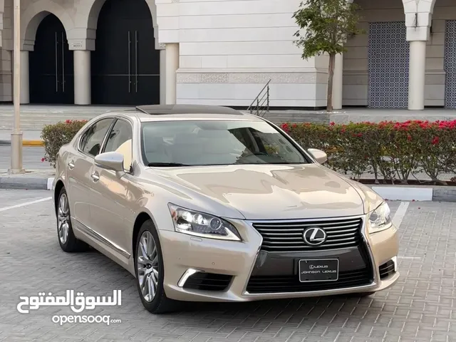 لكزس LS 460 2013 شورت دفع خلفي ذهبي داخل بيج وكاله