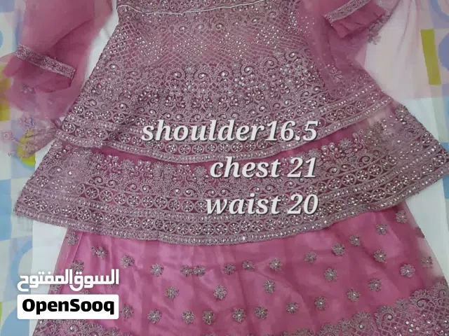 lehnga dress with short frock(peplum)tea pink colour