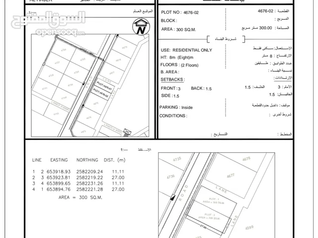 انا المالك العامرات الحاجر الأولى حيم مساحه 300 متر وسط منازل جاهزه للبناء