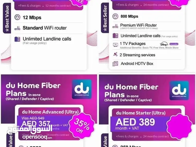 Du home fiber plan with awesome discount