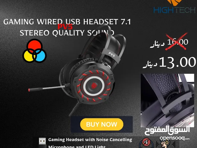 سماعات-JINDUNG Gaming Headset with Noise Cancelling Microphone and LED Light.