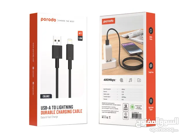 كابل الشحن USB-A إلى Lightning من porodo الشحن السريع فقط ريال