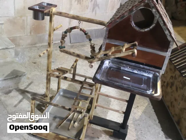 ستاندات ببغاء أحجام وأشكال مختلفة من الخشب قياسات صغيرةوكبيرة لببغاء الكاسكو والدره ارتفاعات مختلفة