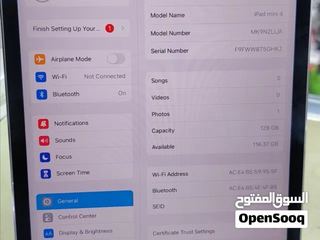 Apple iPad Mini 4 128 GB in Al Dhahirah