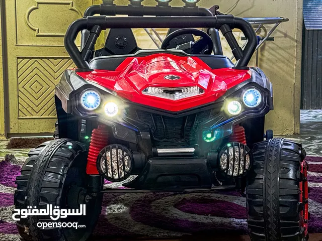 This is a red 4x4 24w big electric toy car for children.