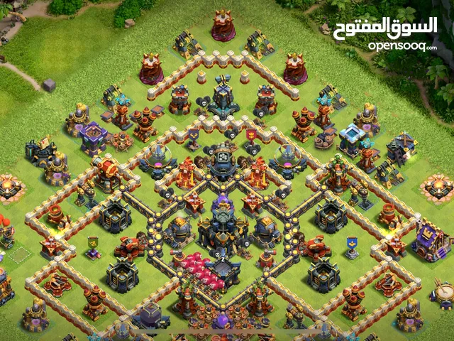 Clash of clans TH17 semi max + max equipments + skins / BH10 MAX كلاش اوف كلانس