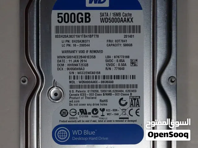هاردسك داخلي من شركة wd 500 g السعر 150دينار