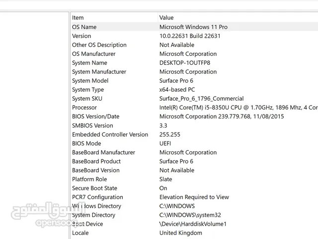 Laptop Surface Pro 6 for Sale لابتوب سيرفس برو 6 للبيع