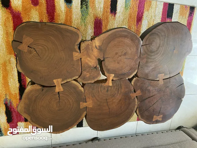Unique Wooden Table - Crafted from Real Tree Trunks!  طاولة خشبية فريدة - مصنوعة من جذوع الأشجار