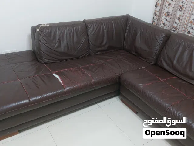 L-Shaped Genuine Leather Sofa