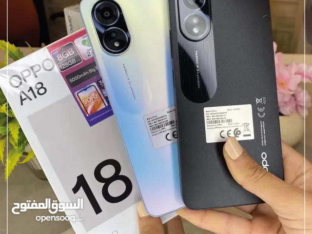 جهاز مستعمل ايام oppo A18 رام 8 جيجا 128 مكفول بالشركة أغراضة والكرتونه الأصلية متوفر توصيل