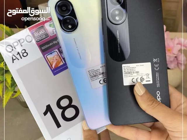 مستعمل ايام oppo A18 رام 8 جيجا 128 أغراضة والكرتونه الأصلية متوفر توصيل مكفول