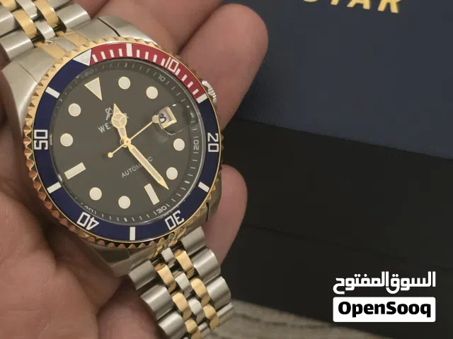 Westar Automatic Diver-Style Watch – Two -Tone (Gold/Silver) with "Pepsi" Bezel