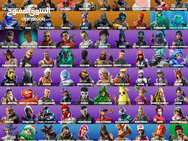حساب فورتنايت 91 سكن بأقل سعرر (اساسيييي)