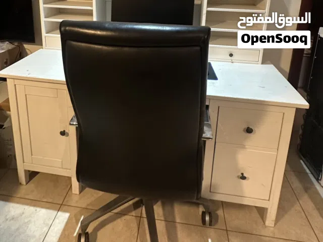 Office Desk IKEA and Chair Leather
