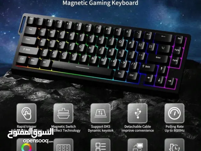 كيبورد attack shark x68 HE جديد مسكر لون اسود بأقل سعر ومتوفر توصيل لكافة انحاء المملكة