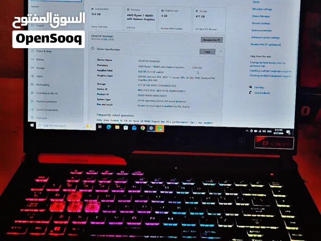 لابتوب قوي للبدل على pc gaming
