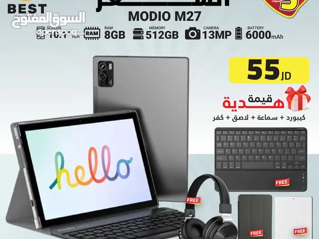 متوفر جديد تابلت موديو m27 بعدة ألوان // modio tablet m27 512G 8G Ram new