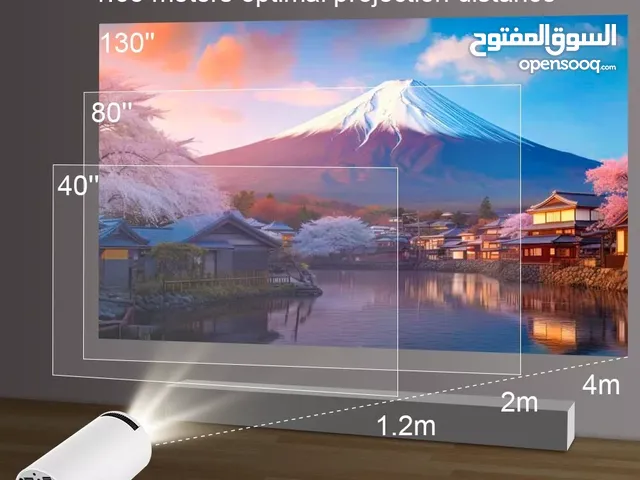 بروجيكتر جهاز عرض مسرحي على الجدار تخلص من التلفزيون حول تلفونك لمسرح منزلي في الاردن اندرويد 11