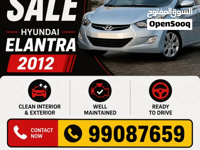 Hyundai Elantra 2012 GLS Sedan for Sale  GCC Specs, Gasoline, Baby Blue