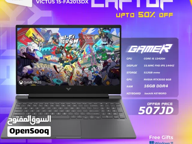 لابتوب اتش بي اي 5 Laptop HP I5 RTX3050 بافضل الاسعار