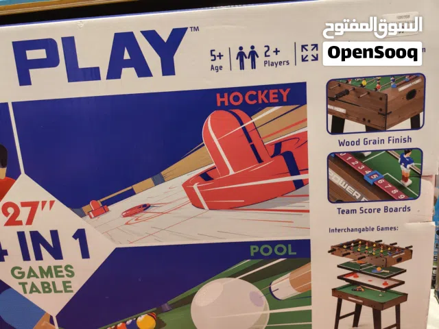مجموعة ألعاب عائلية 4 في1: بيبي فوت، بلياردو، تنس وهوكي للأطفال من عمر 5 سنوات وما فوق