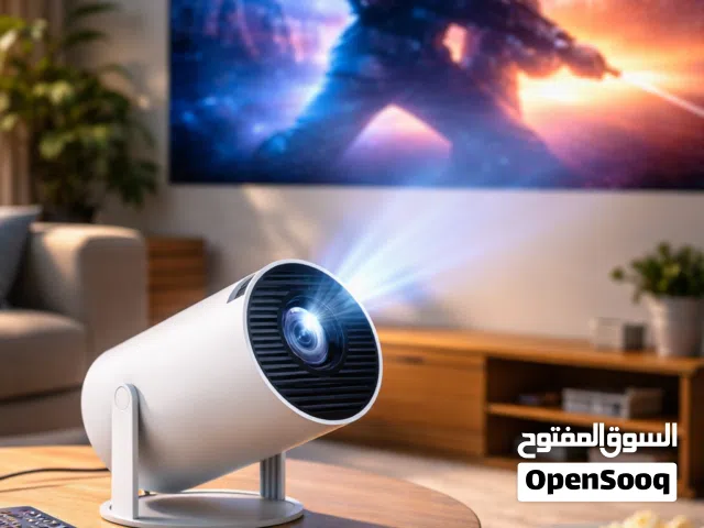 بروجكتور Full HD 1080P بدعم 4K مع ألوان زاهية وآمنة للعين   يدور 180° لعرض المحتوى على أي سطح