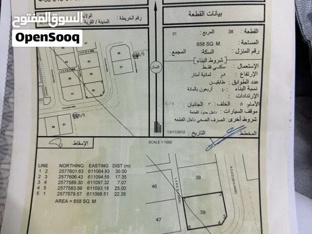 للبيع ارض سكني ولاية سمائل (هصاص)