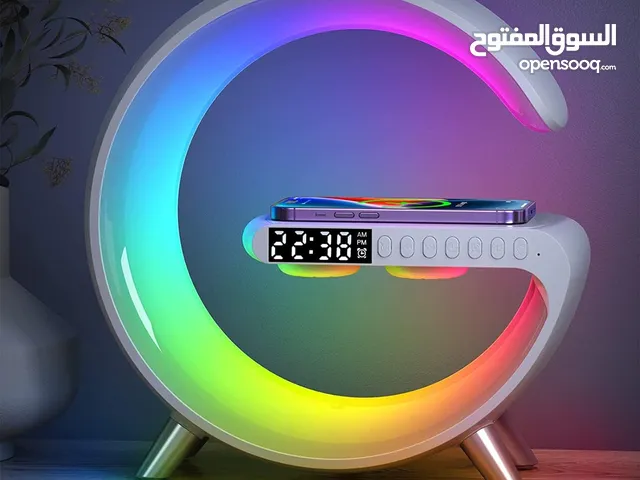 مصباح ذكي 4 في 1 شاحن وضوء وسماعه بلوتوث ومنبه وساعه