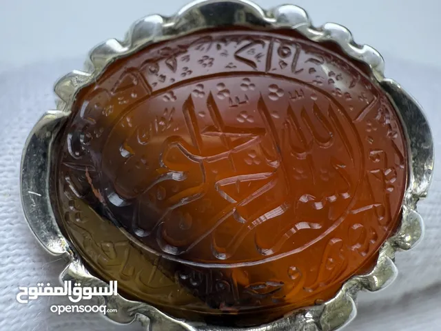 خاتم بحجر عقيق يماني فاخر منقوش اية