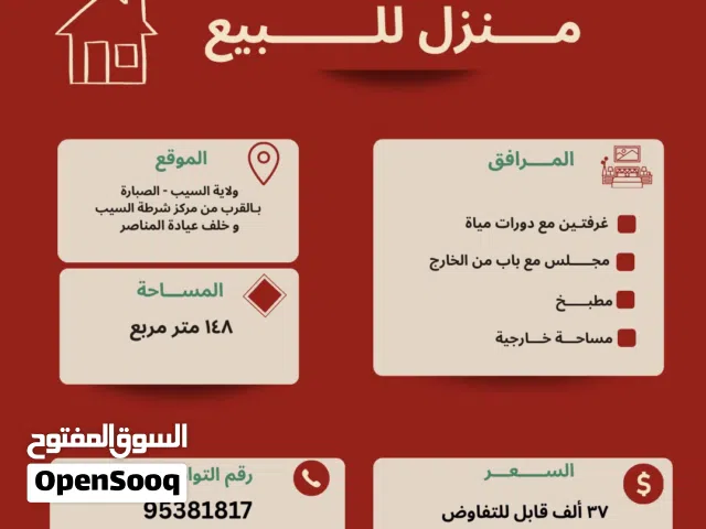 148 m2 2 Bedrooms Townhouse for Sale in Muscat Seeb